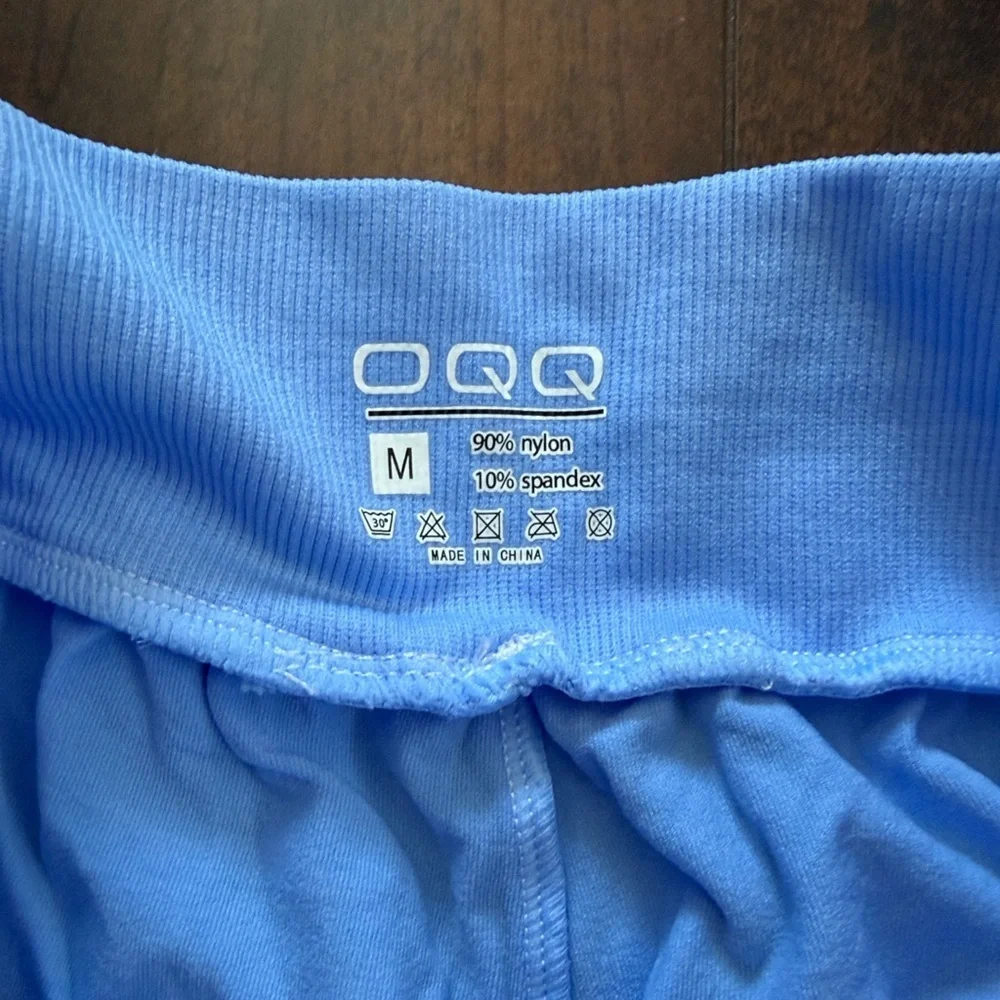 OQQ Wide Leg Blue Pants Medium - Picture 2 of 4
